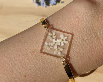 Real Myosotis resin bracelet - Forget me not