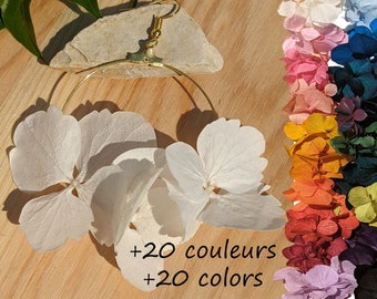 White stabilized flower earrings