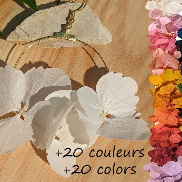 White stabilized flower earrings