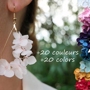 Light pink stabilized flower drop earrings