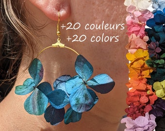 Blue preserved flower earrings