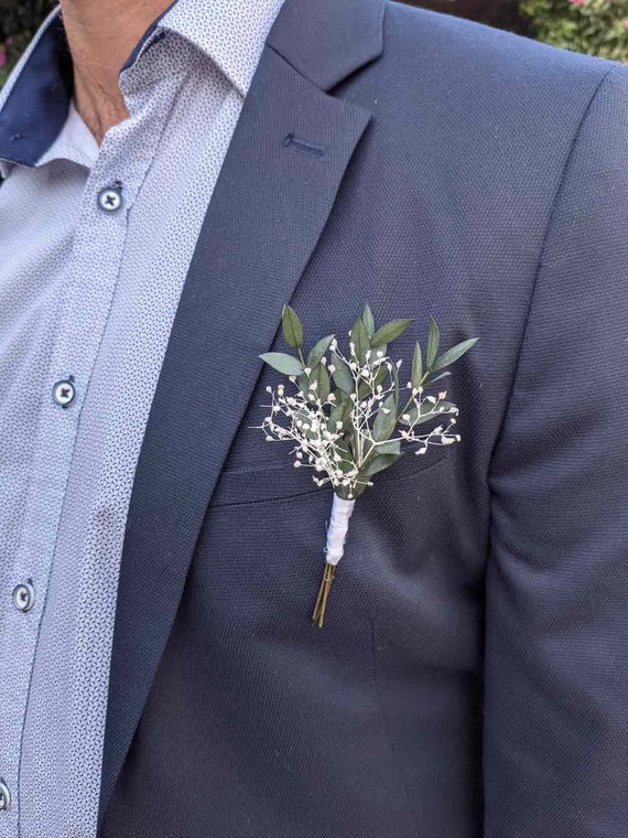 Boutonnière mariage homme en fleurs stabilisées - Etsy France