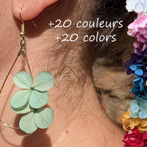 Green stabilized flower earrings