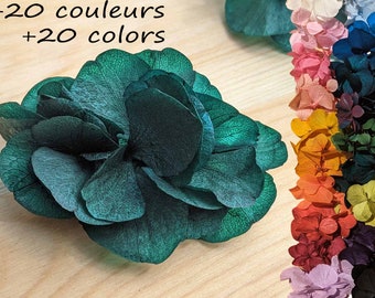 Barrette à cheveux en vrai fleurs hortensias vert