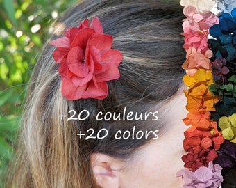 Red stabilized flower hair clip