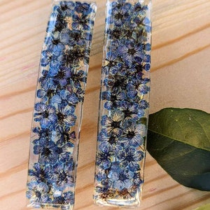 Molletta per capelli con fiori veri Bleu fleurs