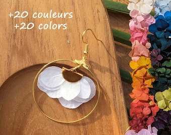 Preserved flower hoop earrings (different colors)