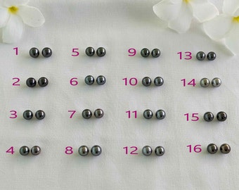 Tahitian pearl stud earrings - quality A