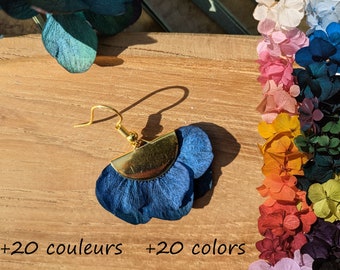 Pendientes flor estabilizada azul