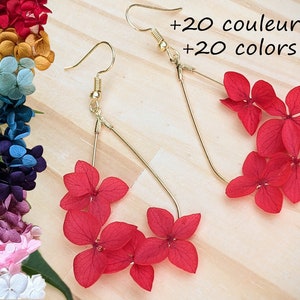Earrings in real red flowers