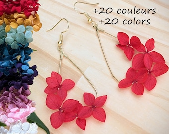 Earrings in real red flowers