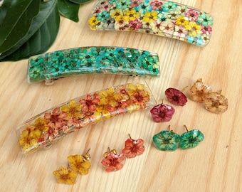 Pinza para el pelo con flores reales