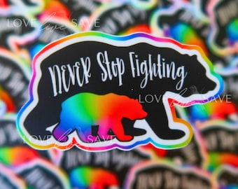 Never Stop Fighting Autism Sticker