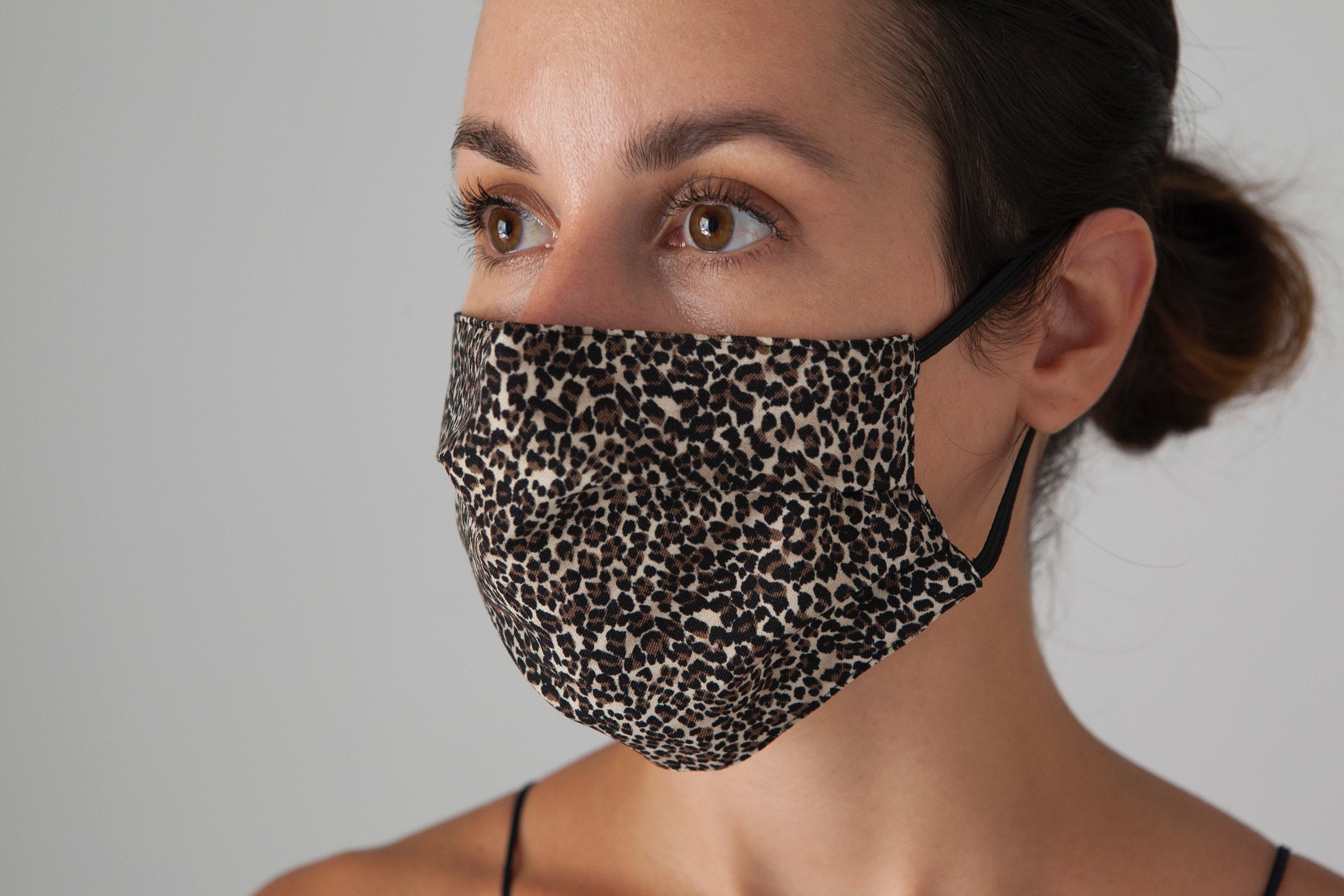 【送料・関税無料/即発可】Leopard Stretch Cotton Face Mask Leopard Face Mask Cotton Women's Teens Men's With Nose Wire