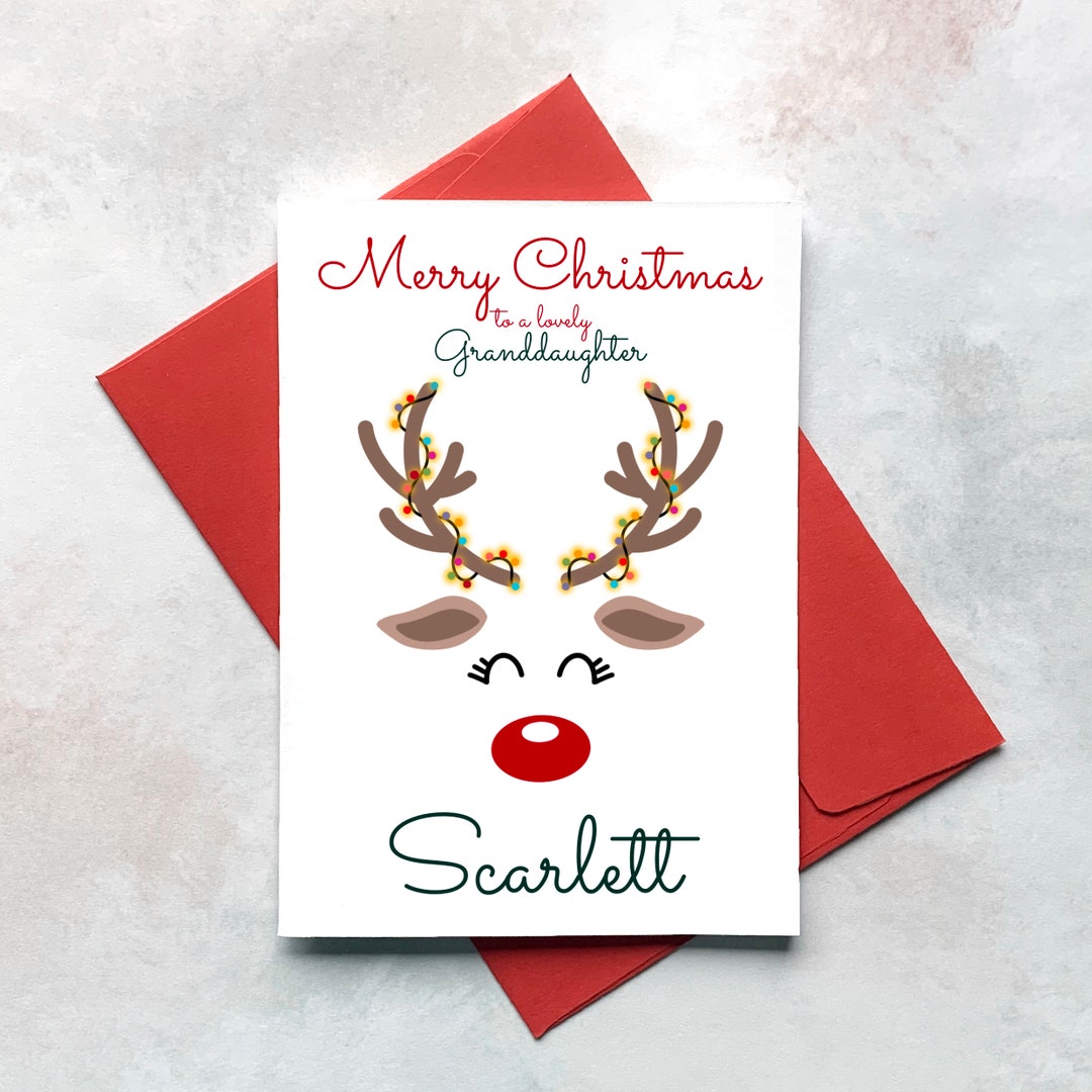 Personalised granddaughter christmas card christmas cards for