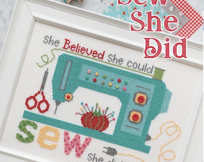 Sew She Did Cross Stitch Pattern by Lori Holt, ISE-404