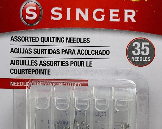 Singer Assorted Quilting Needles- 35pc Set with Storage Case & Needle Threader, 07371