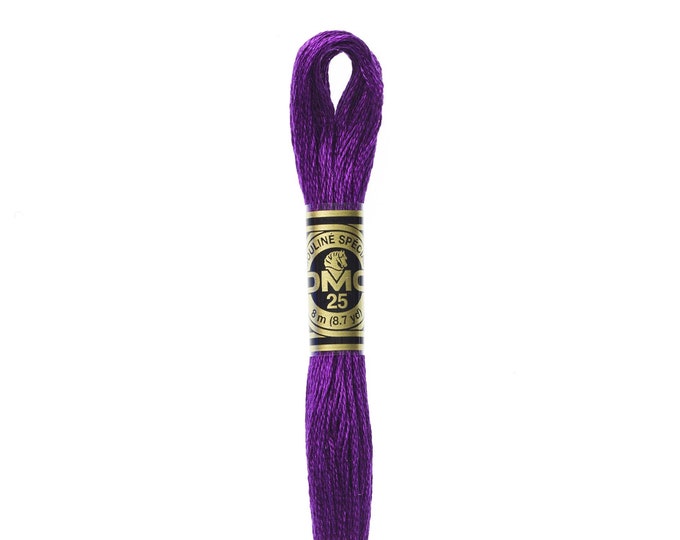 DMC 550 - Very Dark Violet, 6 Strand Embroidery Floss 100% Cotton 8.7 Yards Per Skein