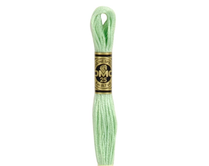 DMC 13 - Medium Light Nile Green, 6 Strand Embroidery Floss 100% Cotton 8.7 Yards Per Skein