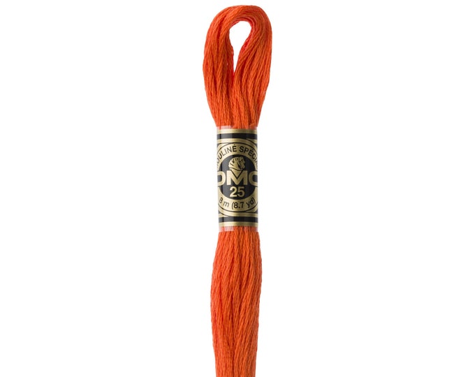 DMC  946 - Medium Burnt Orange, 6 Strand Embroidery Floss 100% Cotton 8.7 Yards Per Skein