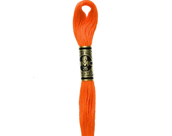 DMC  947 - Burnt Orange, 6 Strand Embroidery Floss 100% Cotton 8.7 Yards Per Skein