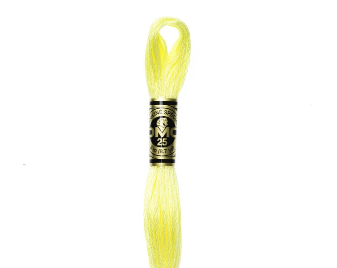 DMC 445 - Light Lemon, 6 Strand Embroidery Floss 100% Cotton 8.7 Yards Per Skein