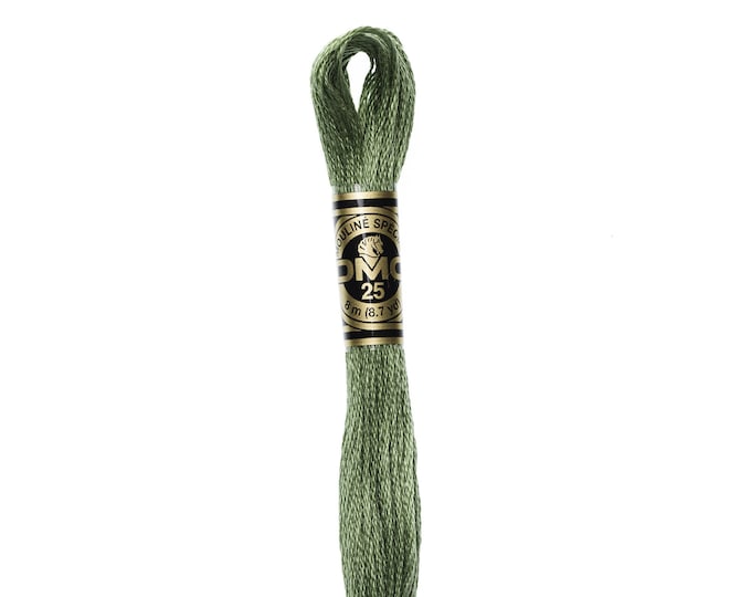 DMC 3363 -  Medium Pine Green, 6 Strand Embroidery Floss 100% Cotton 8.7 Yards Per Skein