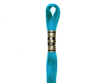 DMC 3844 - Dark Bright Turquoise, 6 Strand Embroidery Floss 100% Cotton 8.7 Yards Per Skein