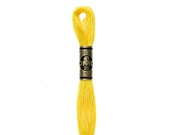 DMC 973 - Bright Canary, 6 Strand Embroidery Floss 100% Cotton 8.7 Yards Per Skein