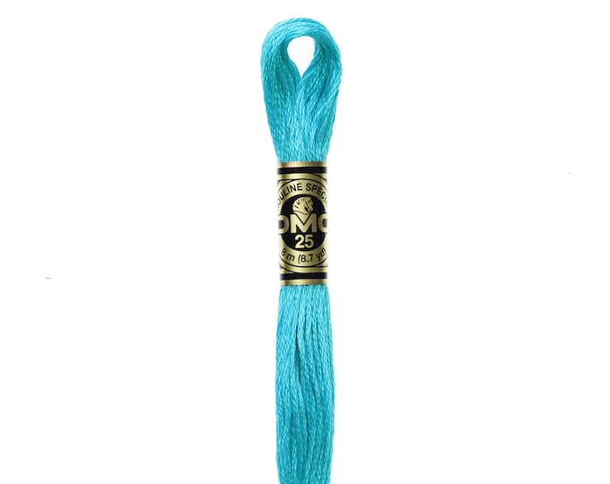 DMC 3845 - Medium Bright Turquoise, 6 Strand Embroidery Floss 100% Cotton 8.7 Yards Per Skein