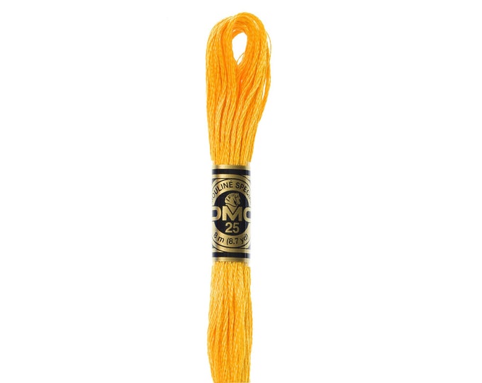 DMC 742 - Light Tangerine, 6 Strand Embroidery Floss 100% Cotton 8.7 Yards Per Skein