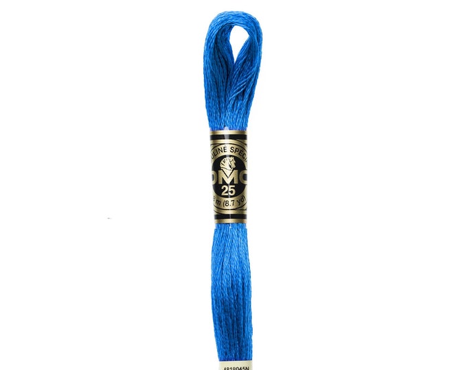 DMC 995 - Dark Electric Blue, 6 Strand Embroidery Floss 100% Cotton 8.7 Yards Per Skein
