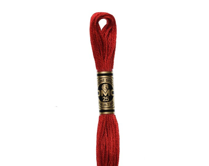 DMC  817 - Very Dark Coral Red, 6 Strand Embroidery Floss 100% Cotton 8.7 Yards Per Skein