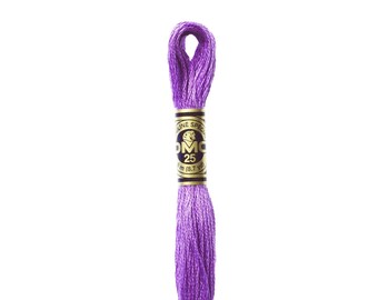 DMC  208 - Very Dark Lavender, 6 Strand Embroidery Floss 100% Cotton 8.7 Yards Per Skein