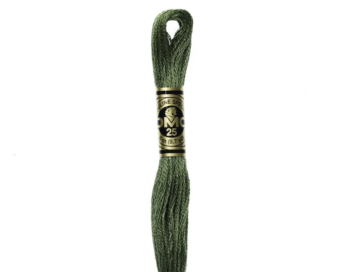 DMC 3362 - Dark Pine Green, 6 Strand Embroidery Floss 100% Cotton 8.7 Yards Per Skein