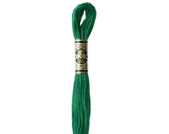 DMC 3850 - Dark Bright Green, 6 Strand Embroidery Floss 100% Cotton 8.7 Yards Per Skein