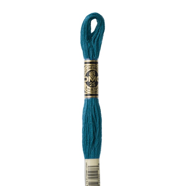 DMC 3765 - Very Dark Peacock Blue, 6 Strand Embroidery Floss 100% Cotton 8.7 Yards Per Skein