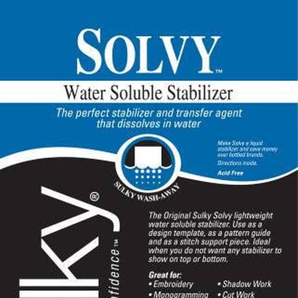 Sulky Solvy Lightweight Water Soluble Stabilizer 20in x 1 yd - 486-01