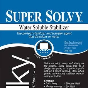 Sulky Sticky Fabri Solvy Water Soluble Stabiliser. 1 Sheet of