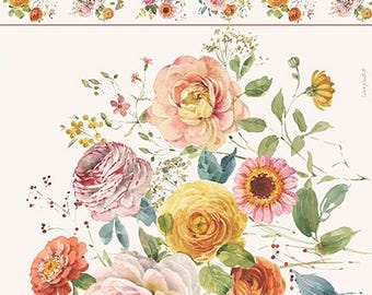 Sketchbook Floral Panel (23.5" x 43.5") by Lisa Audit for Riley Blake Designs, 100% Cotton, PD17527-Panel