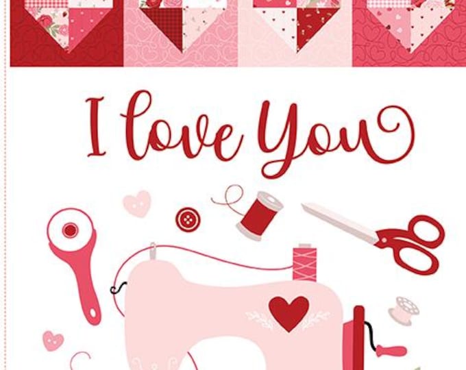Sew In Love "I Love You Sew Much" Quilt Panel (24" x 43"), Cotton Fabric, P16907-PANEL