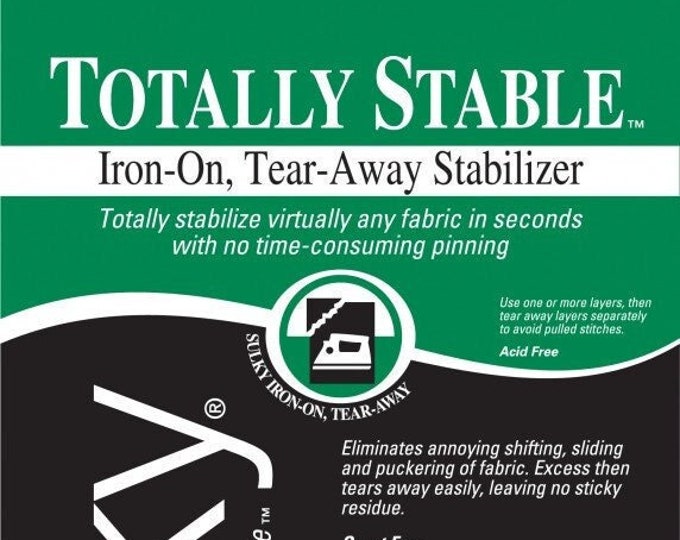 Sulky Totally Stable Iron-On-Black, Tear-Away Stabilizer, Lightweight 20in x 1 - 662-01 Black yd
