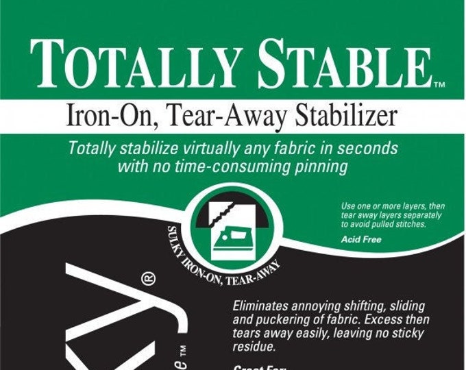 Sulky Totally Stable Iron-On White Tear-Away Stabilizer, Lightweight 20in x 1 - 661-01 White yd