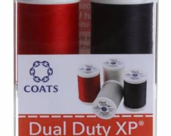 Coats & Clark Dual Duty XP All Purpose Polyester Thread Set - 4pc Basics, 250yds each, 91004000BA