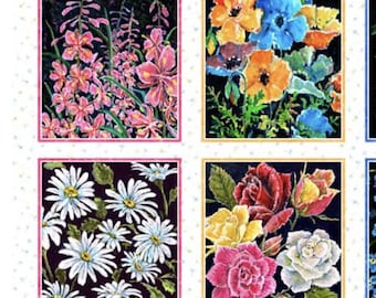 Jona's Garden Alaskan Flower Patches Panel (23 x 42), 100% Cotton, JGAR 5384 PA