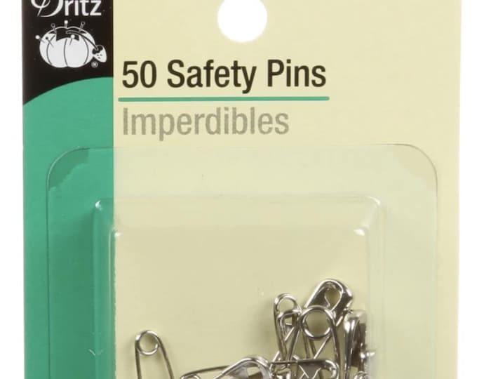 Dritz Safety Pins Nickel Assorted Sizes - 50 Count, #460