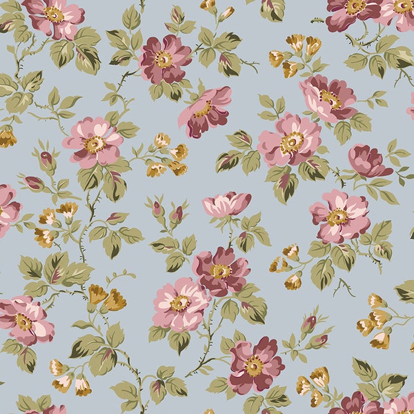 Midnight Garden - Floral Mist by Gerri Robinson for by Riley Blake Designs, 100% Fine Cotton Fabric, C12541-Mist