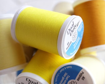 Yellows / Golds - 250 yds Coats & Clark Dual Duty XP All Purpose Polyester Thread 250yds, Size 50, Tex 30, Art. S910