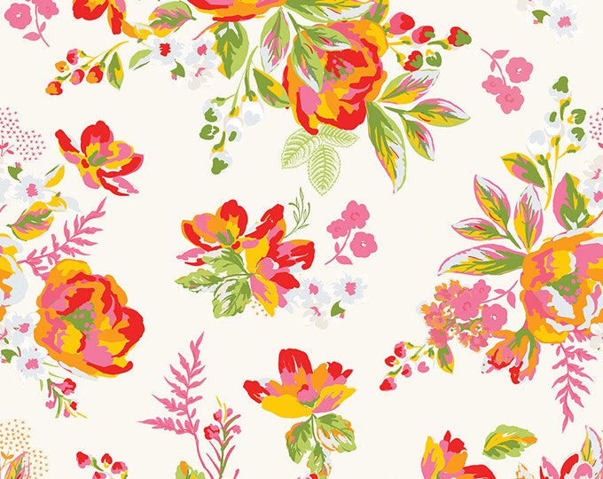 Picnic Florals - Main Cream by My Mind's Eye for Riley Blake Designs, 100% Cotton Fabric, C14610-Cream