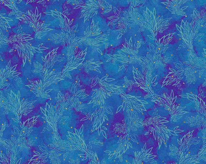 Painted Sea Leafy Sea Trails- Blue, 100% Cotton, PSEA-5946-B